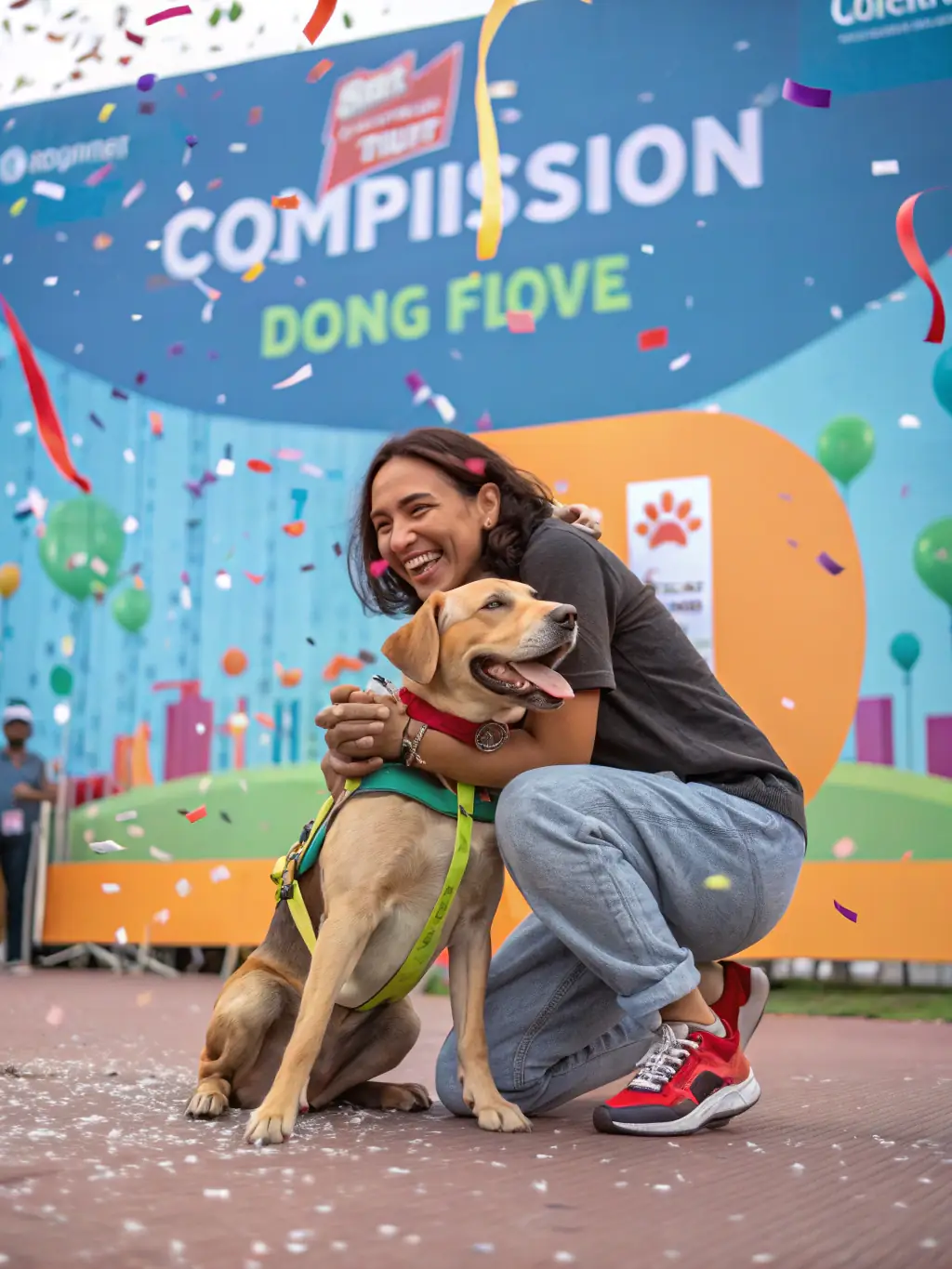 A photograph of dogs and their handlers receiving awards at a canine competition, showcasing the joy and accomplishment of participating in canine sports. The image represents the competitive spirit of the club.